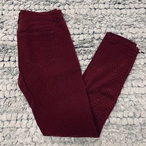 Joes jeans mahogany textured skinny jeans